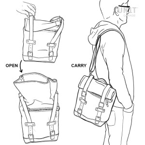 Alforja lateral scram en canvas 22l-30l + marco husqvarna svartpilen 701