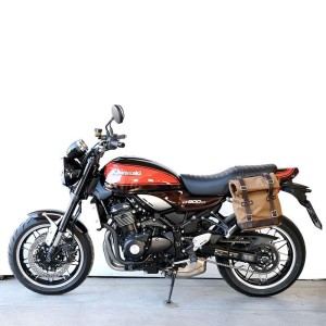 Bolsa lateral scram en canvas 22l-30l + bastidor kawasaki z650rs - z900rs izquierda