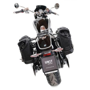 Alforja lateral scram 22l-30l en lona + marco r18 para escape fishtail