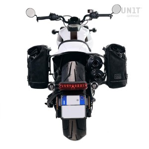 Alforja lateral scram canvas 22l-30l + subchasis izquierdo sportster s 1250