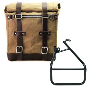 Alforja lateral scram canvas 22l-30l + subchasis izquierdo sportster s 1250