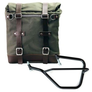 Alforja lateral scram en lona 22l-30l + subchasis izquierdo yamaha