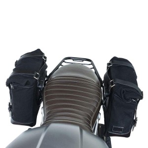 Dos alforjas scram en lona 22l-30l + doble chasis ninet simétrico