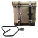 Alforja lateral scram split cuero 22l-30l + cuadro bobber guzzi v9 derecha
