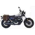 Alforja lateral scram split cuero 22l-30l + cuadro bobber guzzi v9 derecha