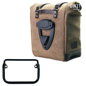 Alforja lateral scram 22l-30l split cuero + chasis r18 para tubo de escape recto