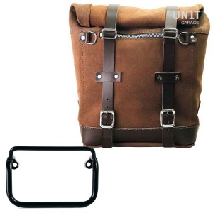 Alforja lateral scram 22l-30l split cuero + chasis r18 para tubo de escape recto