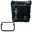 Alforja lateral scram 22l-30l split cuero + chasis r18 para tubo de escape recto