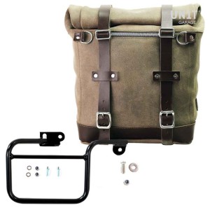 Alforjas laterales scram de cuero partido 22l-30l + cuadro serie k