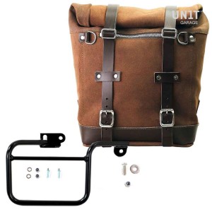 Alforjas laterales scram de cuero partido 22l-30l + cuadro serie k