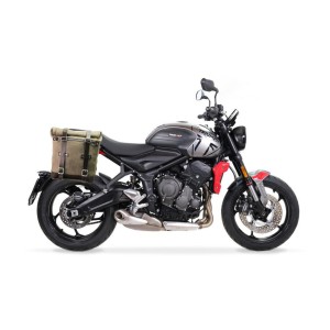 Alforja lateral scram split cuero 22l-30l + chasis derecho triumph trident 660