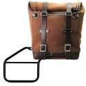 Alforja lateral scram split cuero 22l-30l + chasis derecho triumph trident 660