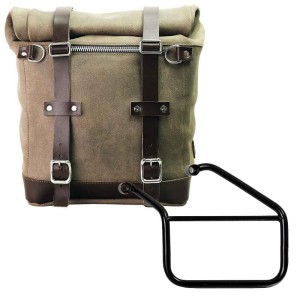 Alforja lateral scram split cuero 22l-30l + subchasis izquierdo triumph trident 660