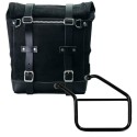 Alforja lateral scram split cuero 22l-30l + subchasis izquierdo triumph trident 660
