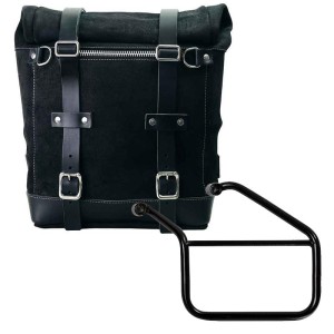 Alforja lateral scram split cuero 22l-30l + subchasis izquierdo triumph trident 660