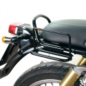 Portabolsa de aluminio con frontal de cuero ajustable, enganche rápido y marco