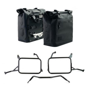 Dos bolsas laterales khali en tpu 35l - 45l + par de placas de aluminio con marcos yamaha