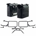 Dos alforjas laterales khali de tpu de 35l - 45l + par de placas de aluminio con marcos para moto guzzi stelvio (a partir de 202