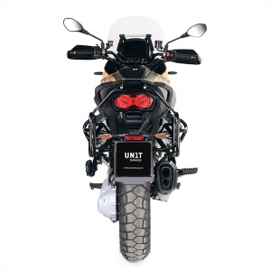 Dos alforjas laterales khali de tpu de 35l - 45l + par de placas de aluminio con marcos para moto guzzi stelvio (a partir de 202