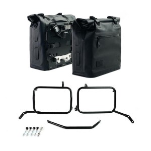 Dos bolsas laterales khali en tpu 35l - 45l + par de placas de aluminio con chasis moto guzzi v85tt