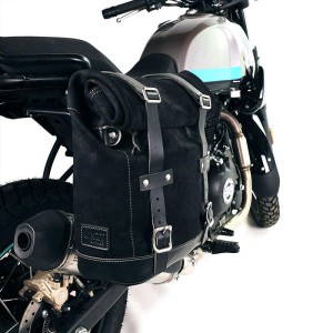 Bolsa de cuero 10l-14l + cuadro royal enfield himalayan, scram 411 derecho
