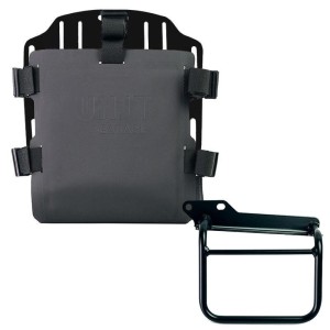 Portabolsa de aluminio con frontal ajustable de hypalon y enganche rápido + cuadro royal enfield himalayan, scram 411 izquierda