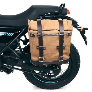 Alforja scram en lona 22l-30l + cuadro royal enfield himalayan, scram 411 izquierda