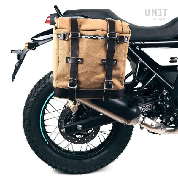 Alforja scram en lona 22l-30l + cuadro royal enfield himalayan, scram 411 derecho