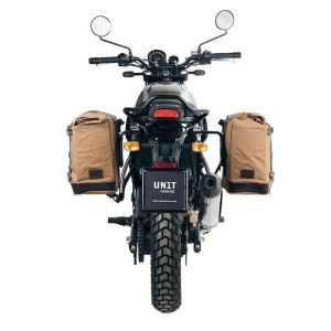 Alforja scram en lona 22l-30l + cuadro royal enfield himalayan, scram 411 derecho