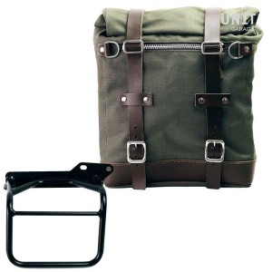 Alforja scram en lona 22l-30l + cuadro royal enfield himalayan, scram 411 derecho