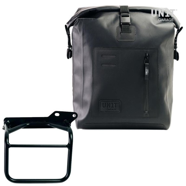 Bolso lateral khali de tpu + cuadro royal enfield himalayan, scram 411 derecho