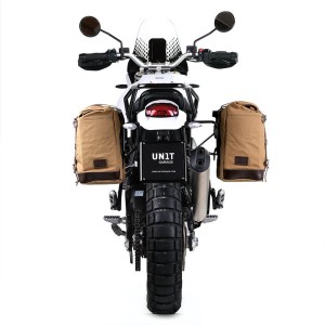Alforja lateral scram en canvas 22l-30l + subchasis izquierdo ducati desertx