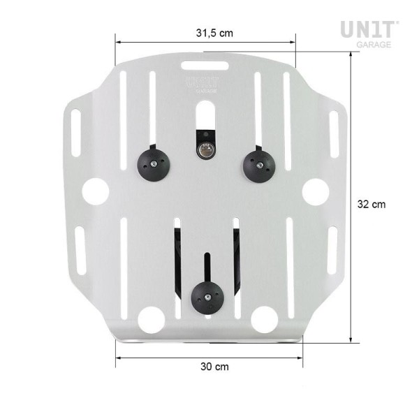 Portabolsas de aluminio con frontal de cuero regulable y enganche rápido + chasis izquierdo ducati desertx