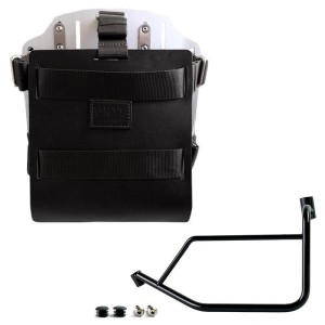 Portabolsas de aluminio con frontal de cuero regulable y enganche rápido + chasis izquierdo ducati desertx