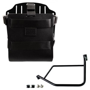 Portabolsas de aluminio con frontal de cuero regulable y enganche rápido + chasis izquierdo ducati desertx