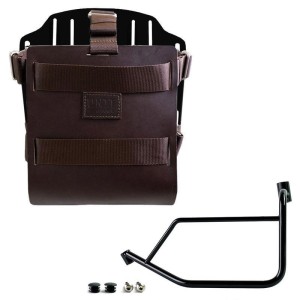 Portabolsas de aluminio con frontal de cuero regulable y enganche rápido + chasis izquierdo ducati desertx