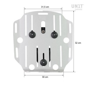 Portabolsas de aluminio con frontal de cuero regulable y enganche rápido + chasis derecho ducati desertx