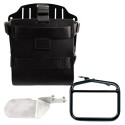 Portabolsas de aluminio con frontal de cuero regulable, enganche rápido y chasis derecho ducati desert sled