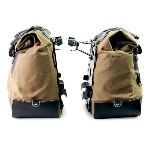 Par de maletas laterales cult en canvas 40l - 50l + par de placas de aluminio