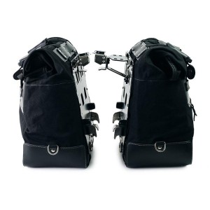 Par de maletas laterales cult en canvas 40l - 50l + par de placas de aluminio