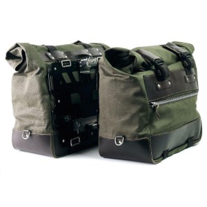 Par de maletas laterales cult en canvas 40l - 50l + par de placas de aluminio