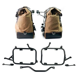 Par de bolsas laterales cult en canvas 40l - 50l + par de placas de aluminio + marcos para bolsas de aluminio bmw r1300gs