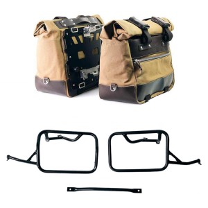 Par de bolsas laterales cult en canvas 40l - 50l + par de placas de aluminio + marcos para bolsas de aluminio bmw r12 ninet