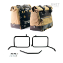 Par de maletas laterales cult en canvas 40l - 50l + par de placas de aluminio + marco de bolsa de aluminio moto guzzi v85tt negr