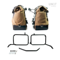 Par de maletas laterales cult en canvas 40l - 50l + par de placas de aluminio + marco de bolsa de aluminio moto guzzi v85tt negr