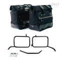 Par de maletas laterales cult en canvas 40l - 50l + par de placas de aluminio + marco de bolsa de aluminio moto guzzi v85tt negr