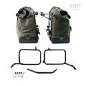 Par de maletas laterales cult en canvas 40l - 50l + par de placas de aluminio + marco de bolsa de aluminio moto guzzi v85tt negr