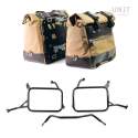 Par de maletas laterales cult en canvas 40l - 50l + par de placas de aluminio + bastidores de alforjas de aluminio atlas yamaha 