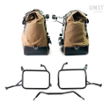 Par de maletas laterales cult en canvas 40l - 50l + par de placas de aluminio + bastidores de alforjas de aluminio atlas yamaha 