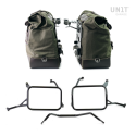 Par de maletas laterales cult en canvas 40l - 50l + par de placas de aluminio + bastidores de alforjas de aluminio atlas yamaha 